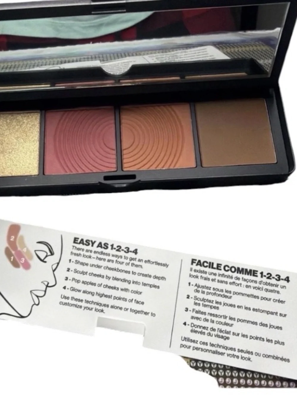 Smashbox Halo Sculpt + Glow Face Palette Coral Saturation Gold Full Size Peach